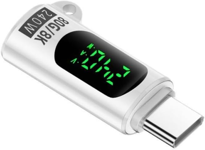 White 240W 80Gbps USB C Male To Female Adapter 8K 60Hz Display Connector - Image 1